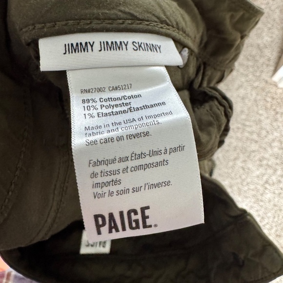 PAIGE Green Soft Jimmy Jimmy Skinny Jeans - Picture 6 of 7